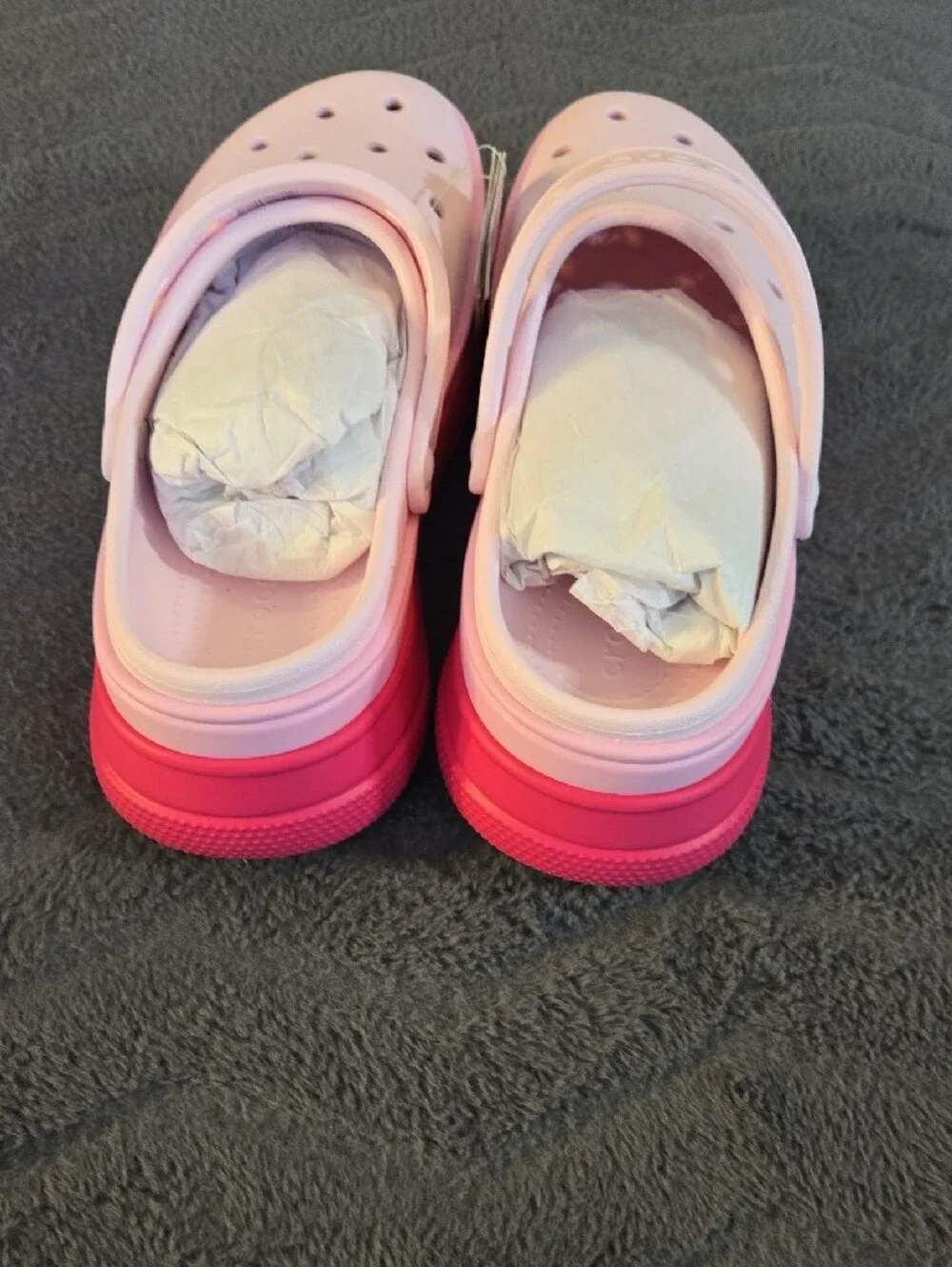 CROCS Light Pink Unisex Crocs with Pink Trim